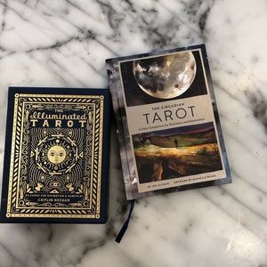 Tarot cards with Tarot book